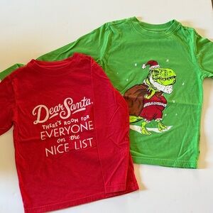 Cat & Jack Size XS (4/5) Christmas Long Sleeve Tee Set
